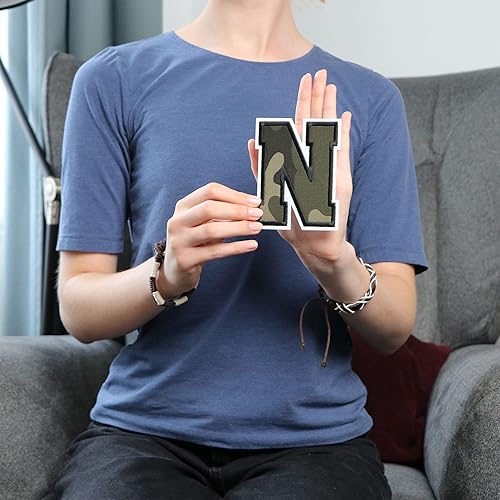 Miniatura 405 de Parches de letras termo-adhesivas de alta calidad – Lindas letras para ropa – Parche universitario para ropa – Letras bordadas de 4 1/2 parches