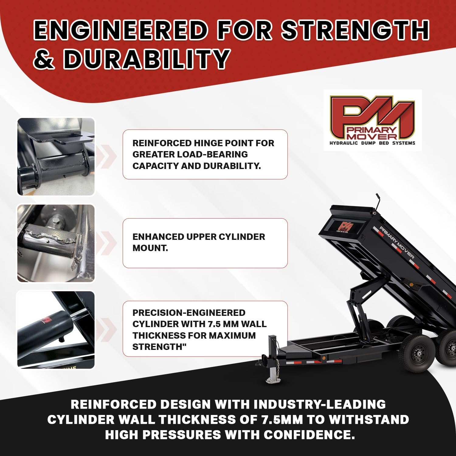 8 Ton (PF-516-HOC) Hydraulic Dump Trailer Scissor Hoist, Dump Kit for Pickup Truck (16,000 lb) Lift Dump Bed Kit | Suitable for Trailer Trucks | (Hoist Only)