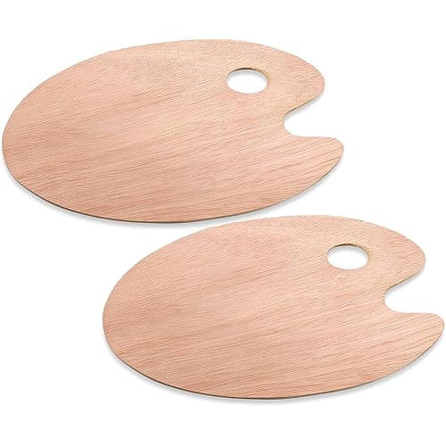Palette Wooden Paint Palette, 2PCS Painting Palette Paint Tray Palettes for Acrylic Watercolor Oil Paint DIY Art Craft Painting