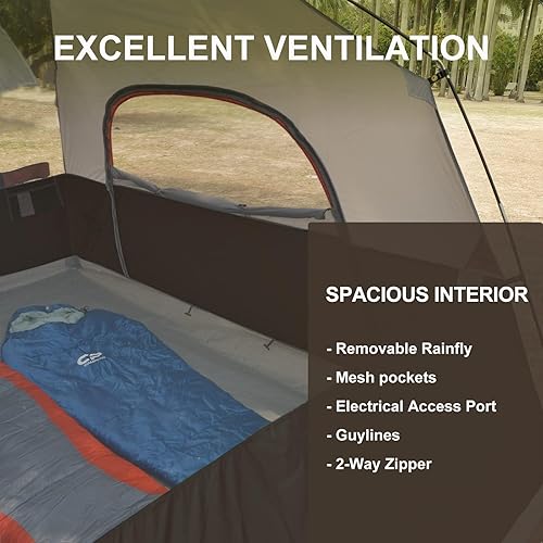 Miniatura 7 de Tents for Camping 6 Person Tent Waterproof Windproof Double Layer Family Camping Tent, Easy Setup Dome Tent with Large Mesh Windows & Wider Door for