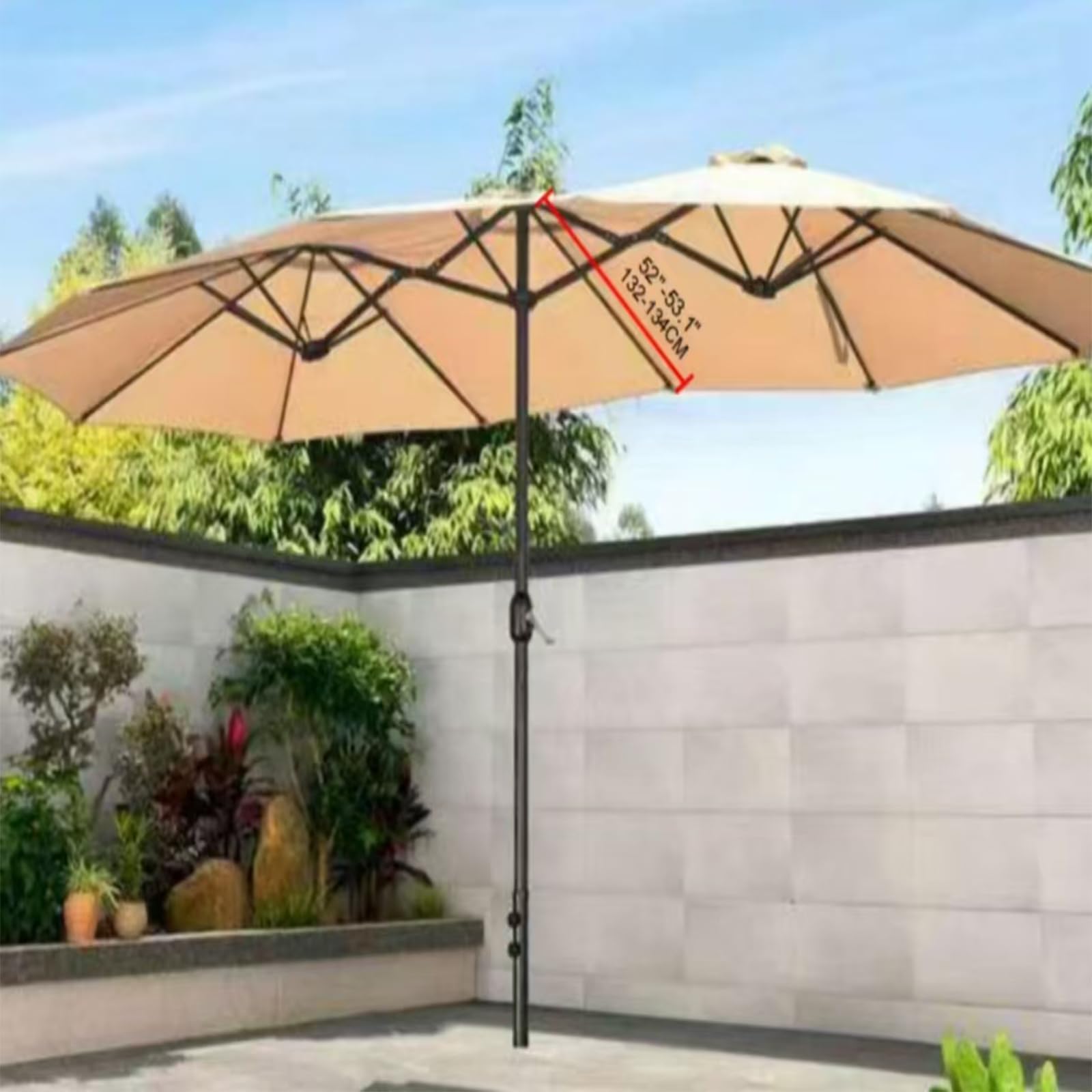 Jardin Sombrilla Reemplazar la tapa,Terraza Sombrilla Reemplazar la tapa,Sombrilla Grande Reemplazar la tapa,Sombrilla Doble Reemplazar la tapa(Excluyendo el marco y la parte inferior)