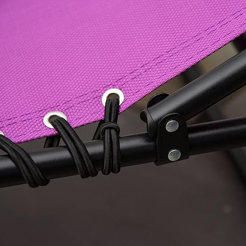 Vista 27 de Outsunny Tumbona plegable, silla de bronceado para patio, tumbona para exteriores con respaldo reclinable de 4 posiciones, asiento de malla Blanco