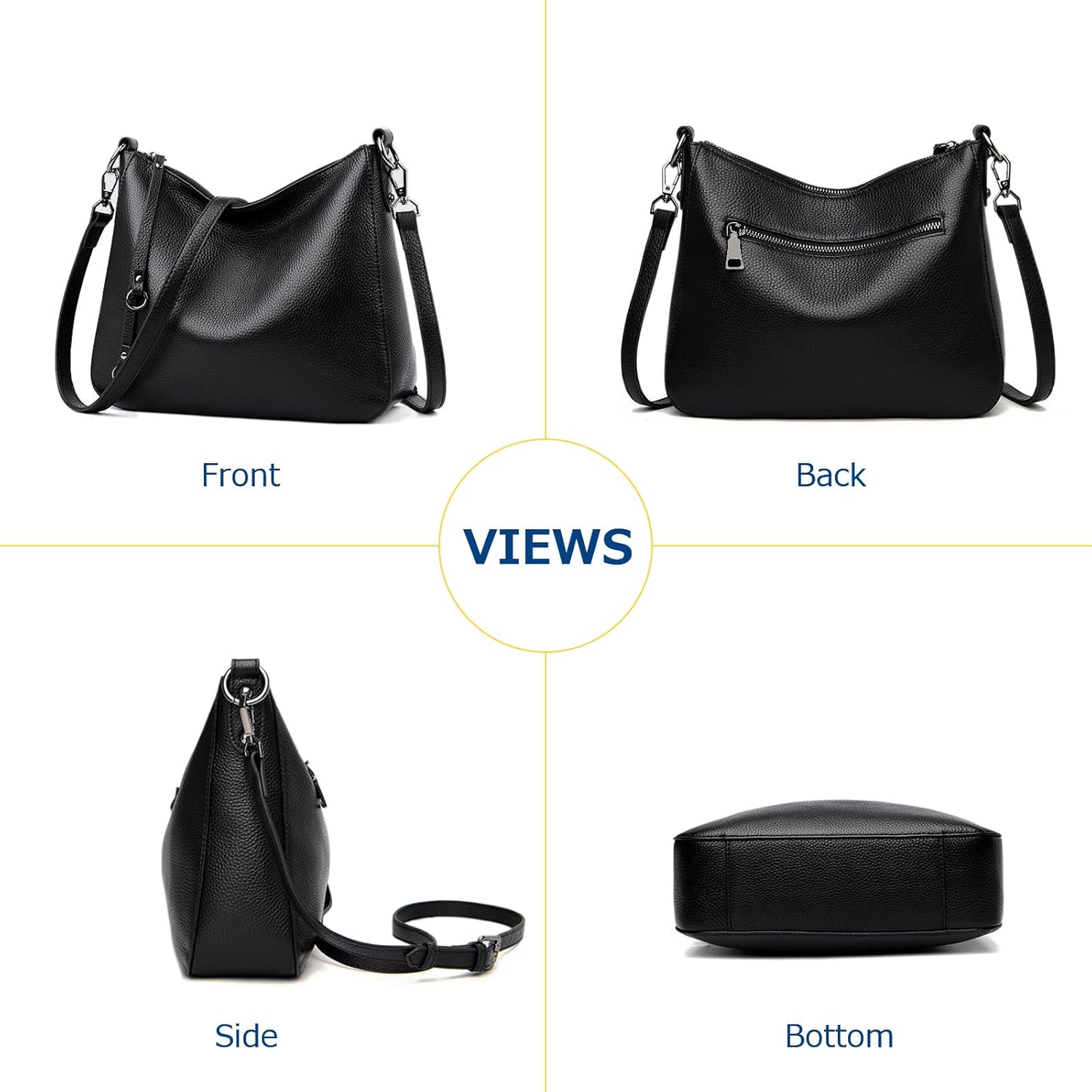 Genuine Leather Hobo Purses for Women Large Crossbody Bag Treny Tote Shoulder Satchel Bag - Image 5