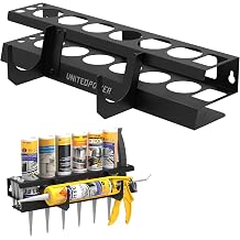 UNITEDPOWER Caulking Gun Holder 6+1, Wall Mount Hand Caulking Gun Storage Rack, Caulk Tube Organizer for Workshop, Shop, Garage