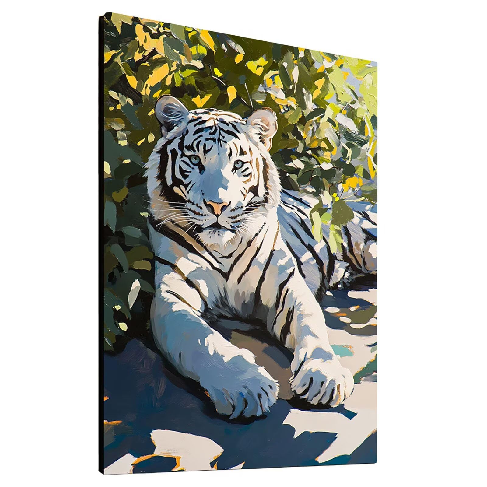 5D DIY diamentowe malowanie biały tygrys 90 x 120 cm pełne wiertło diamentowe malowanie dorośli dzieci haft ścieg krzyżykowy malowanie według numeru zestaw zwierząt diamentowe zestawy artystyczne, do