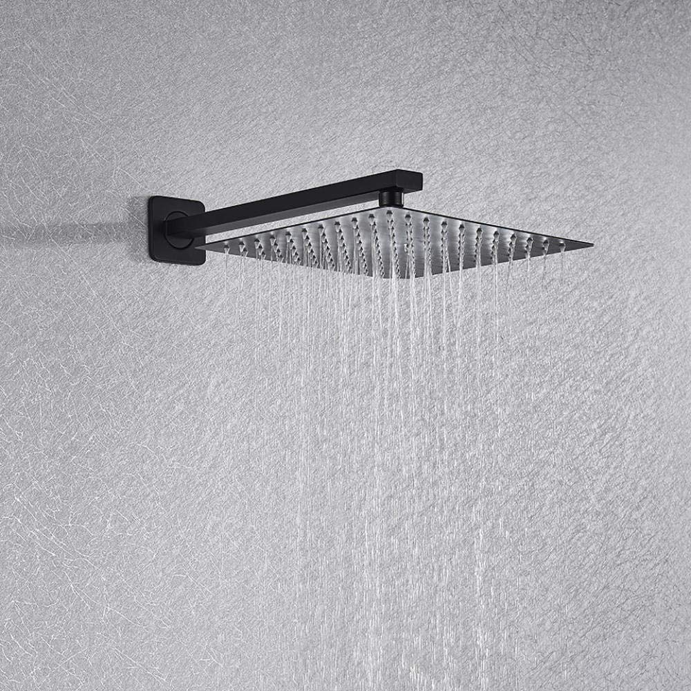 Zestaw matowych czarnych baterii prysznicowych z deszczownicą, zestaw prysznicowy ścienny, bateria wannowa z mieszaczem i natryskiem, zestaw prysznicowy 12 cali