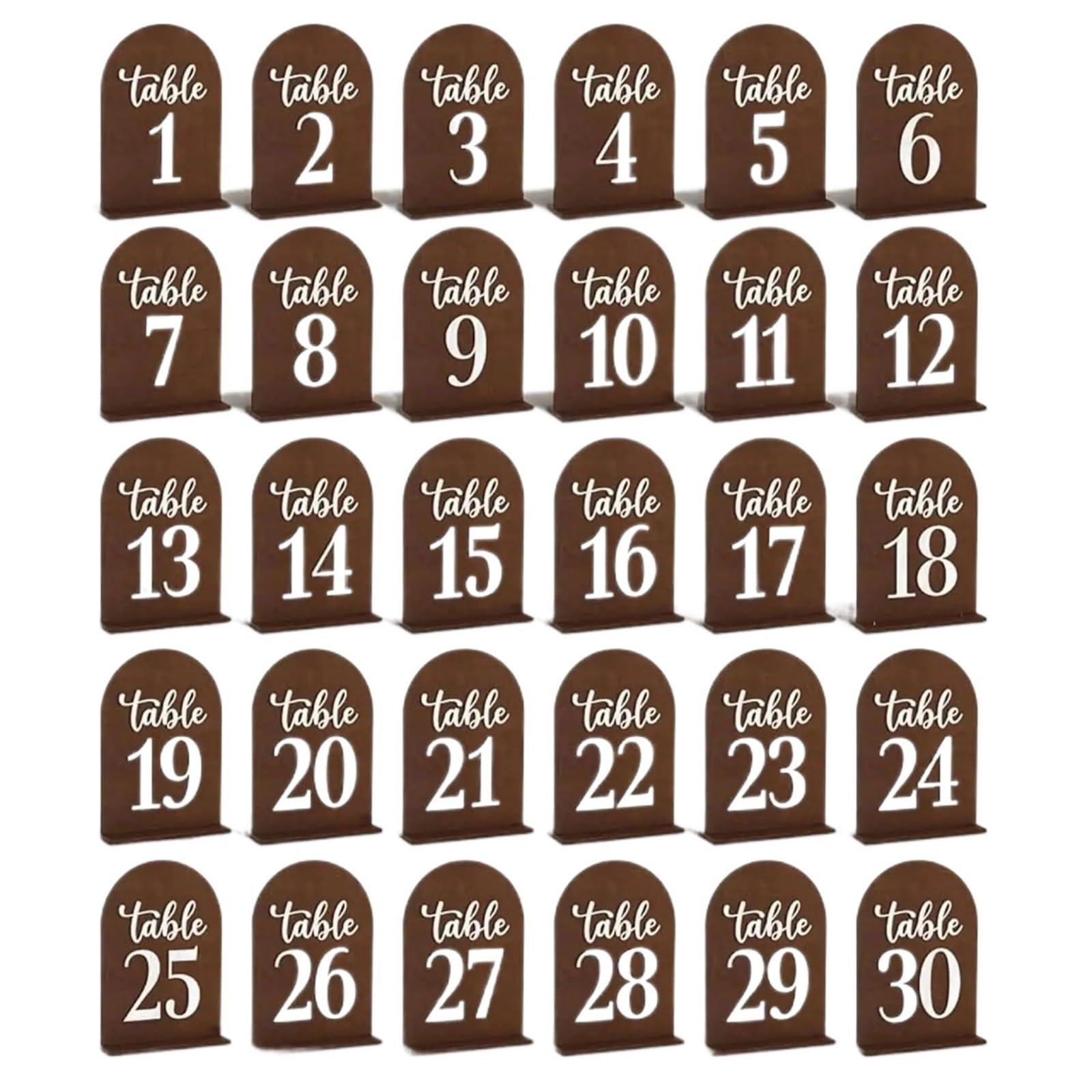 WSQHAO Wooden Table Number Signs, 3D Double Sided Numbers, Seat Plate, Restaurant Event Decor, Garden Wedding Party Decors for Restaurant(Tables 1-10)