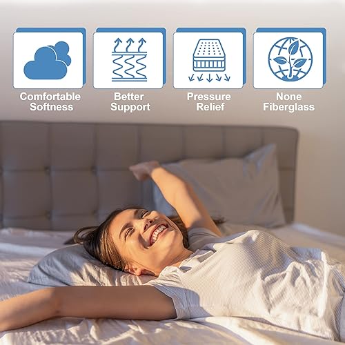Miniatura 4 de Natsukage Colchón Queen de espuma viscoelástica de 12 pulgadas con infusión de gel refrescante, colchón individual con resortes de bolsillo en una