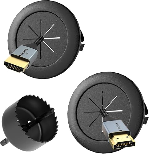 Miniatura 12 de VCELINK Kit de gestión de cables en pared, mini cable de pared de 2.44 pulgadas (2.441 in) para cables de TV/coaxial/HDMI/altavoces, incluye 2