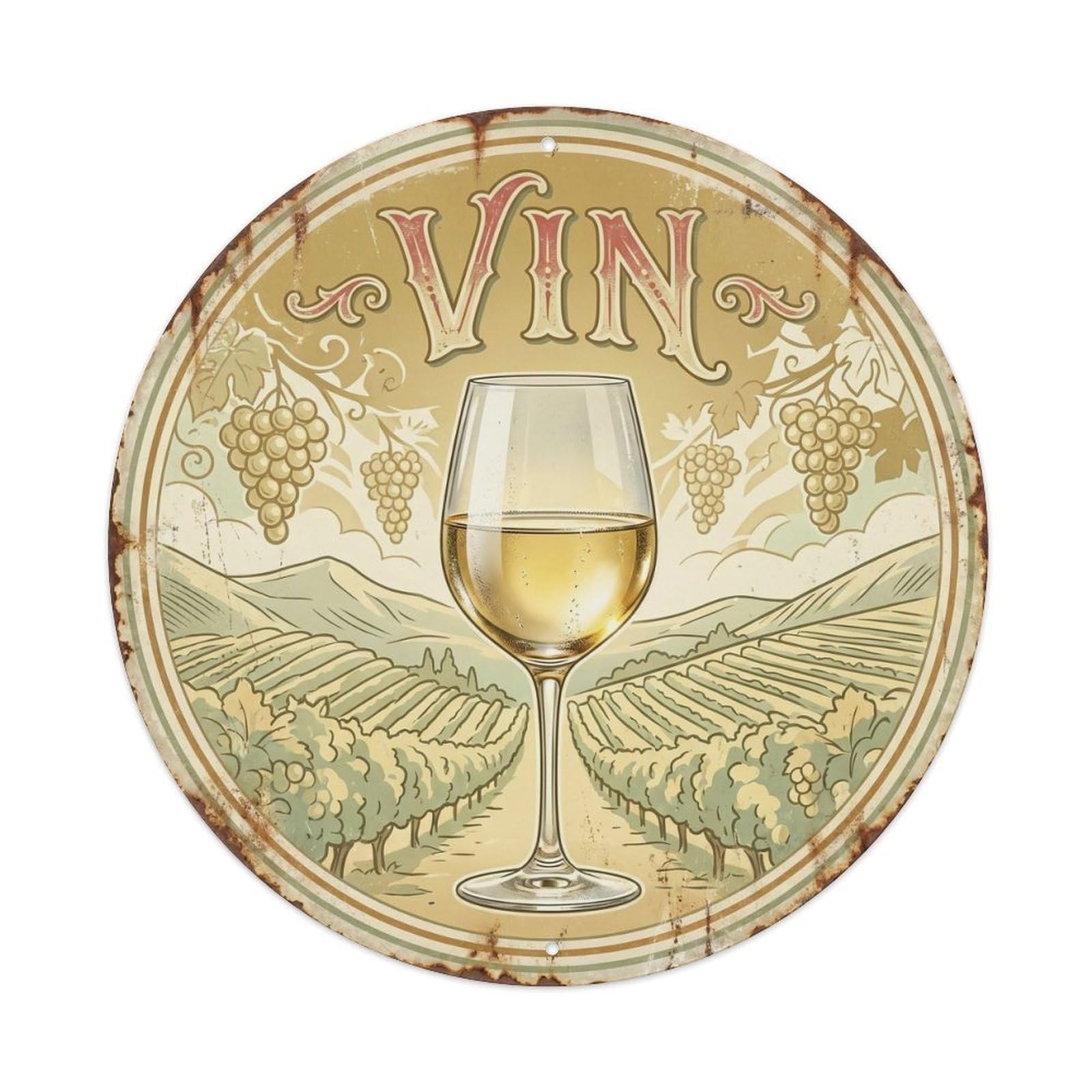 Winery Culture Vineyard Old World Wine Vintage Travel Metal Tin Sign