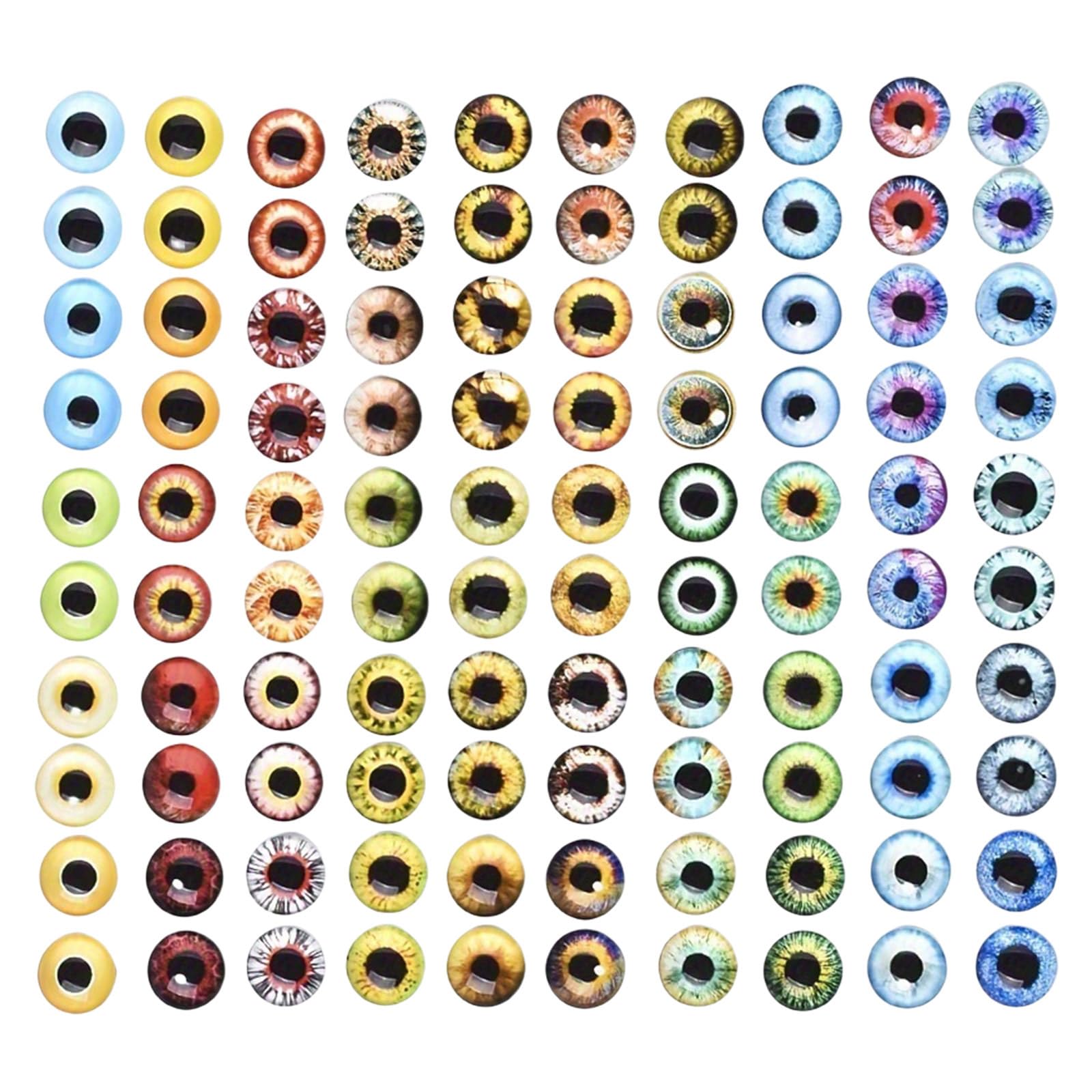 HDOYTXXM 100Pcs Assorted Glass Eyes Jewelry Findings for Creative Crafting and Craft Stickers Random Designs