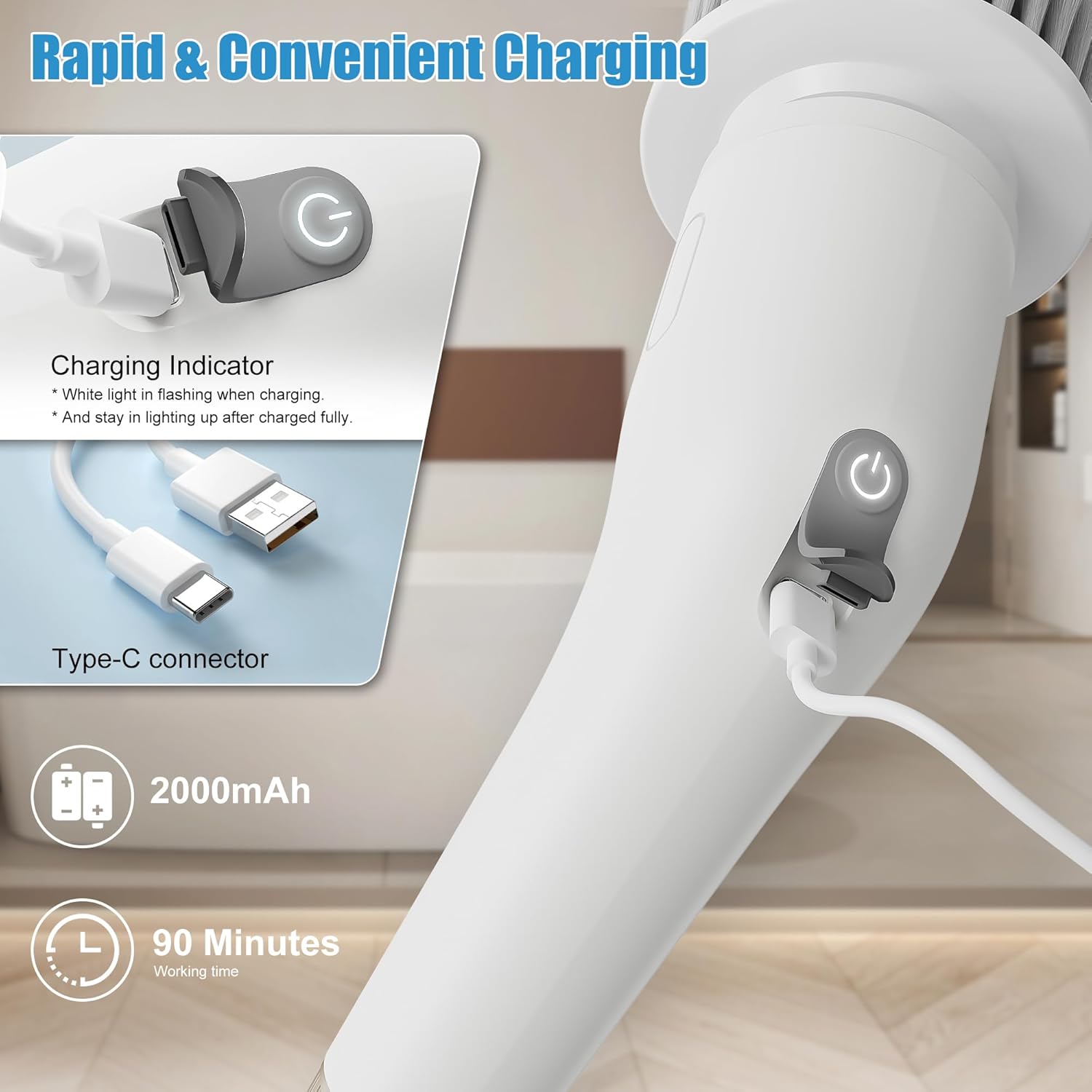 Geesoul Brosse Nettoyage Électrique 13 en 1 : Puissante, 2 Vitesses, Nettoyage Facile - Description