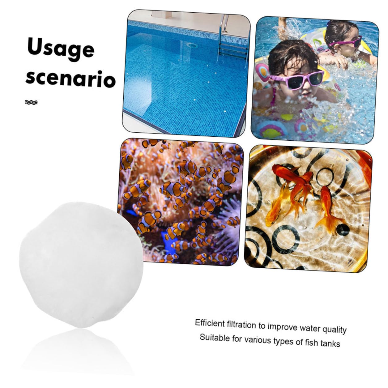 UPKOCH Filtro Sfere per Piscina e Acquario Palline Filtranti Bianche con Ampia Superficie Alta Efficienza e per Pulizia Facile e Risparmio