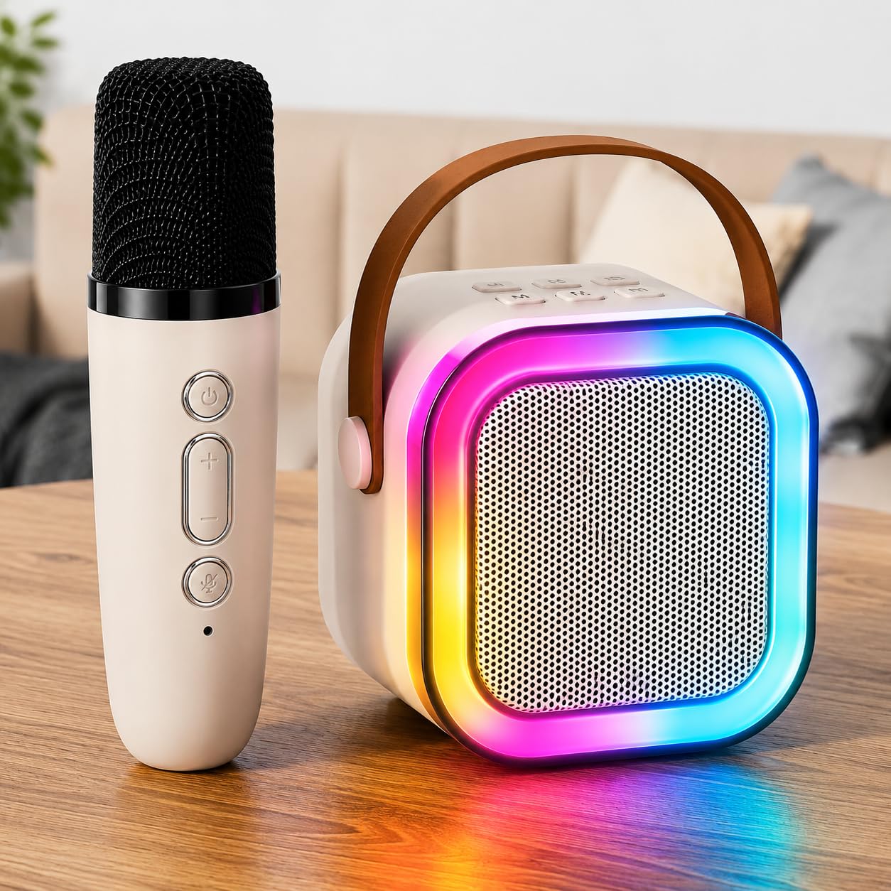 Goyal’s Portable Karaoke Bluetooth Speaker with Wireless Microphone | RGB LED Lights | Voice Change Effects | USB TF AUX FM | Mini Party Speaker for Kids & Adults-image-38