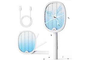 YISSVIC 2-in-1 Electric Fly Swatter and Mosquito Killer with Purple Attractant Light