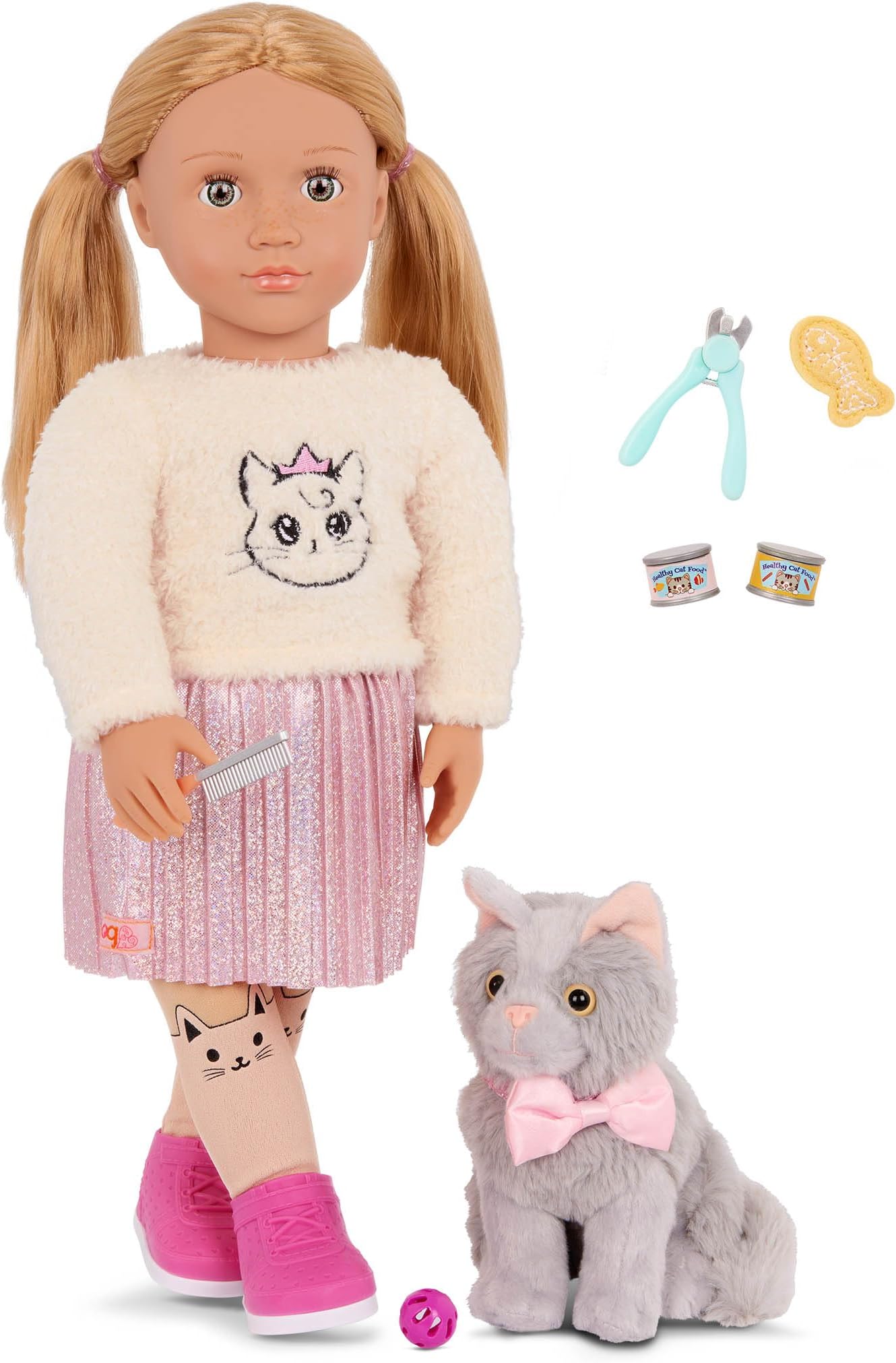 Our Generation Sheela Doll with Sammy Pet Kitten