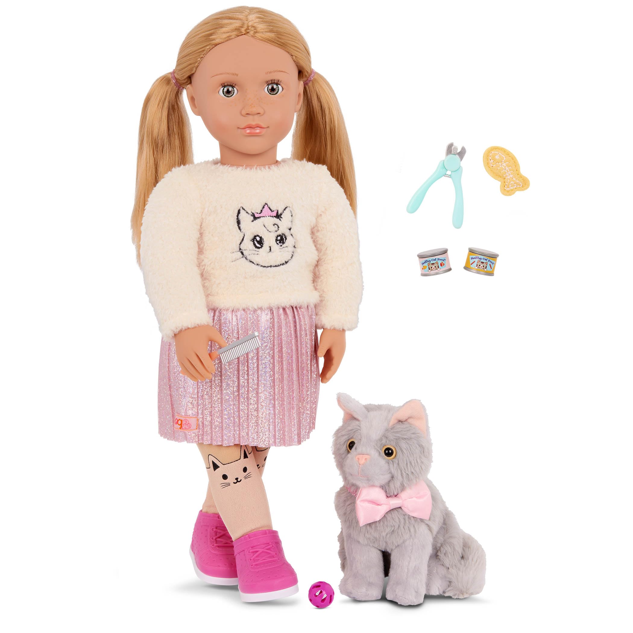 Sheela Doll with Sammy Pet Kitten
