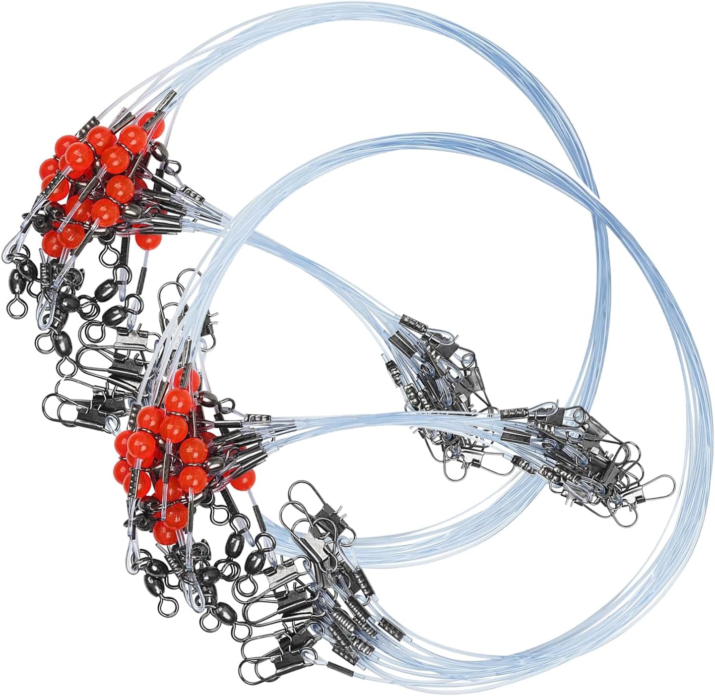 Fishing Leader Rigs Saltwater Tackle Rigs with Swivels Snaps, High Strength Wire Leaders Rigging Surf Fishing Gear Equipment for Lures Bait Hooks Catfish Walleye