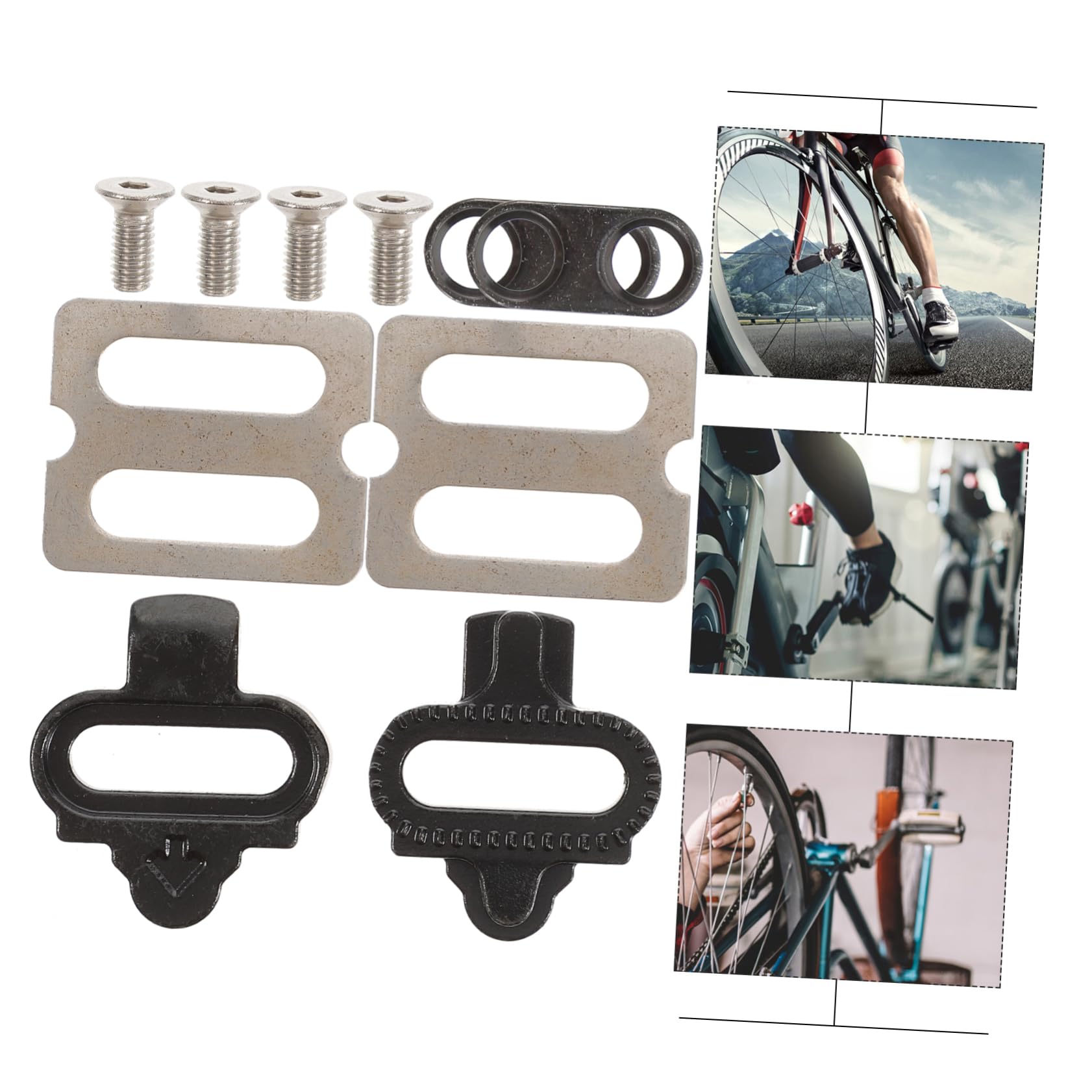 Gogogmee Bicycle Cleat Set Mountain Bike Lock Plate Self-Locking Pedal Cleat Kit Easy Install