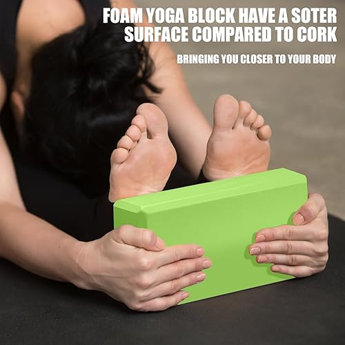 Miniatura 6 de 2 Pcs Yoga Blocks, 9"x6"x3" Foam Blocks Yoga Props for Pilates Stretching and Meditation Exercise Blocks Lightweight Yoga Essentials