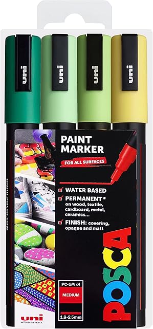 POSCA - PC-5M - Paint Marker Art Pens - 1.8-2.5mm - Meadow Tones Set of 4 in Wallet
