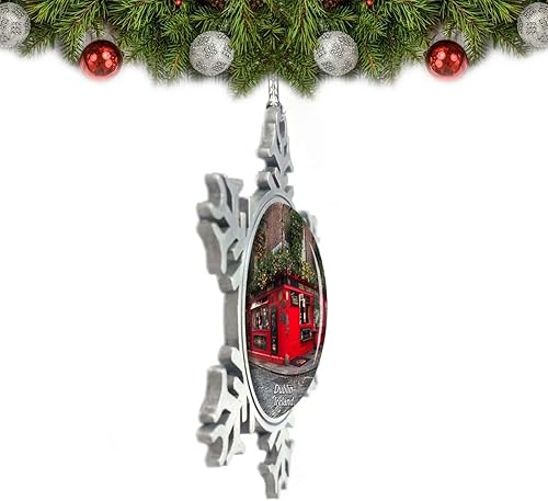 Miniatura 2 de Irlanda Temple Bar Dublín Adorno de Navidad Decoración Árbol Decoración Cristal Metal Recuerdo Regalo