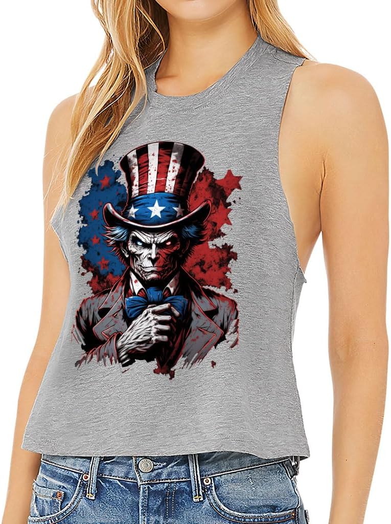 Cool Patriotic Racerback Cropped Tank for Women - Cool Items