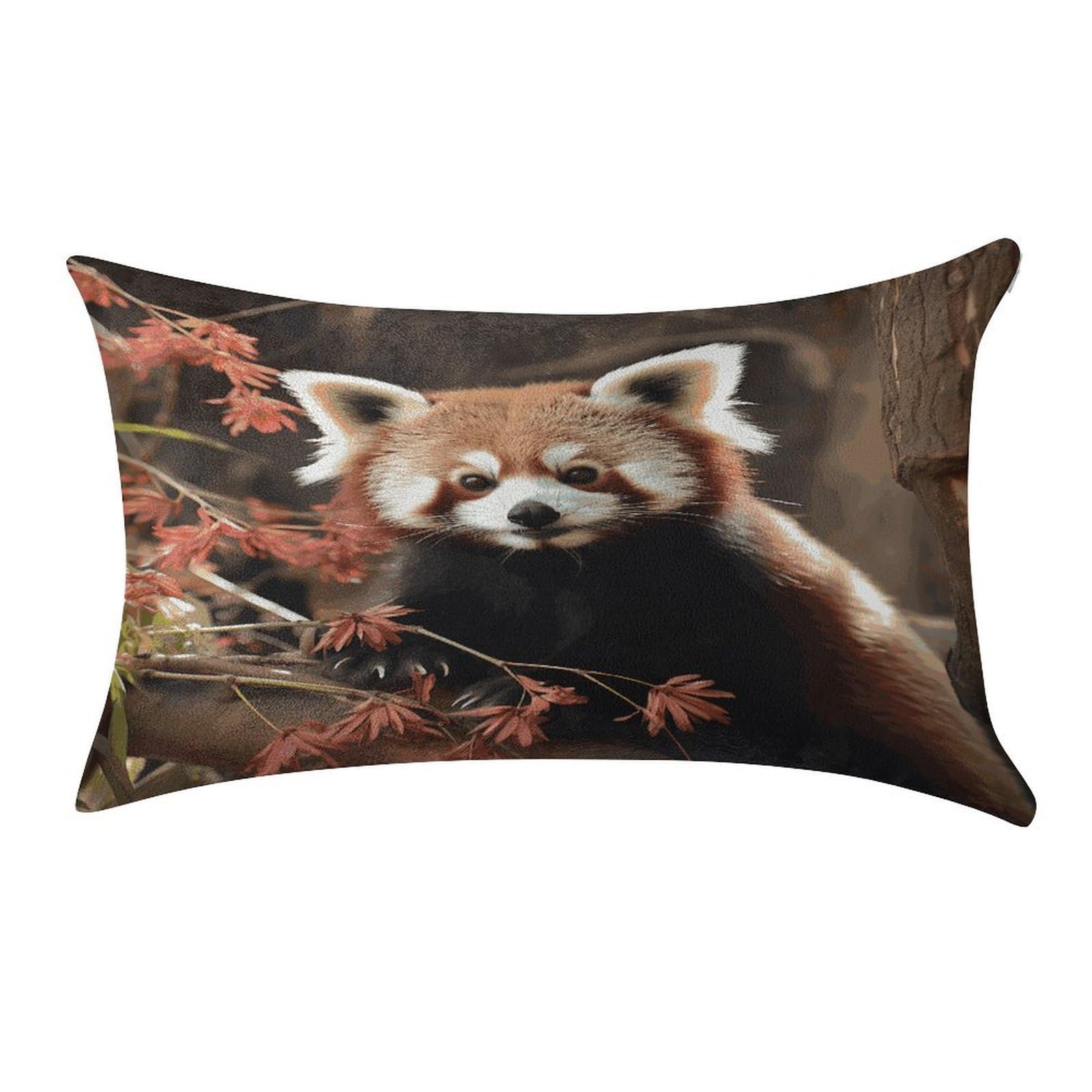 MUSM Red Pandas Pillow Case 12"X20" Luxury Velvet Throw Pillow Cover Fade Resistant Cozy Soft Pillowcases Pillow Protector Pillow Shams Lumbar Pillow Shells for Home&Gifts