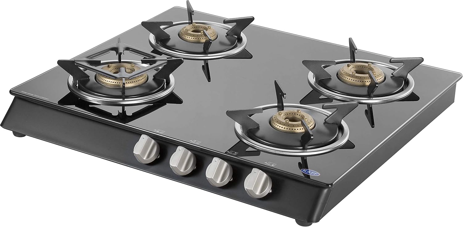 Kaff Tempered Glass 4 Burner Cooktop (Black, KC 57 4B SBJ) Amazon.in