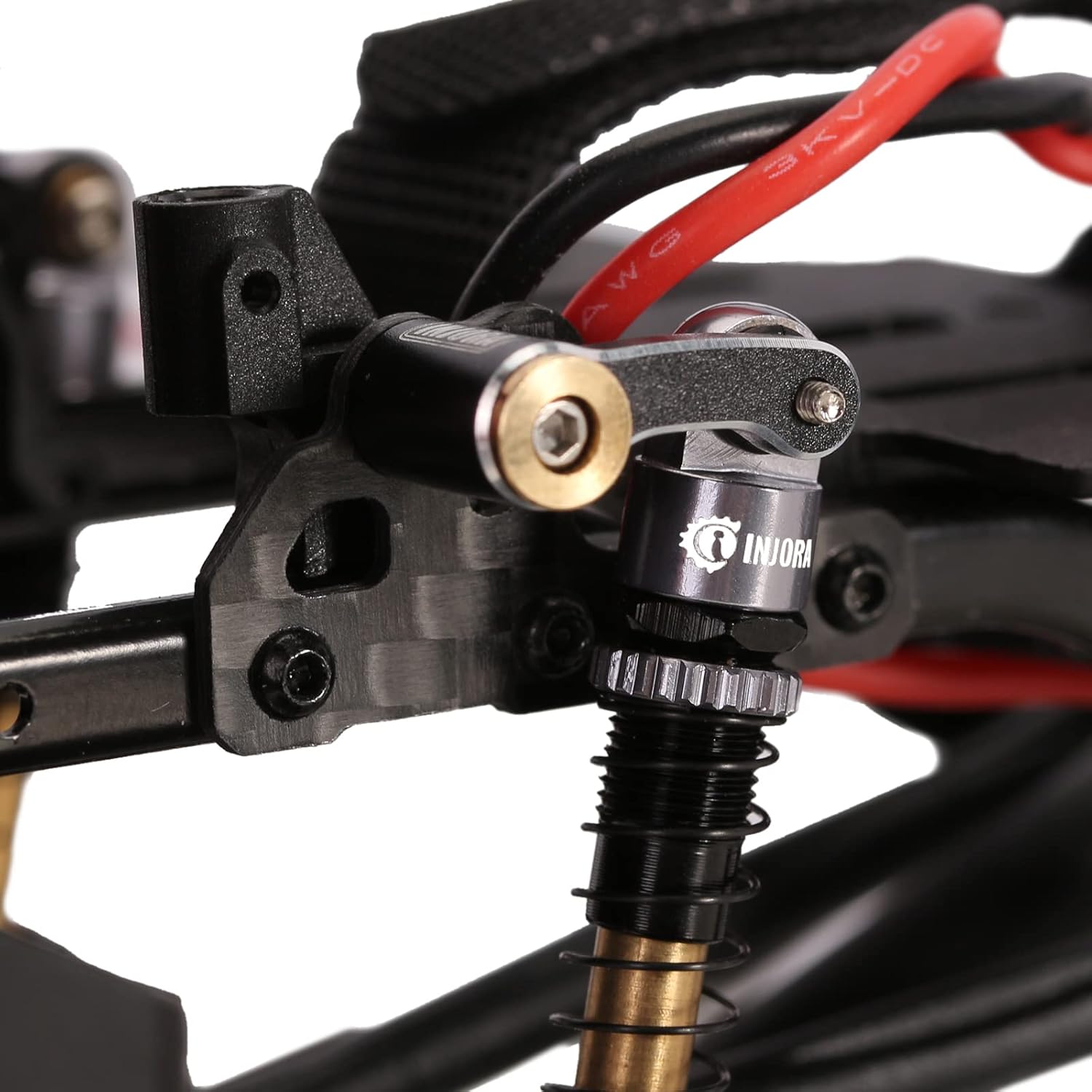 INJORA Shock Flex Blades CNC Aluminum Damper Holder Absorber Mount for SCX24 Upgrade 1/24 RC Crawler Suspension Upgrade