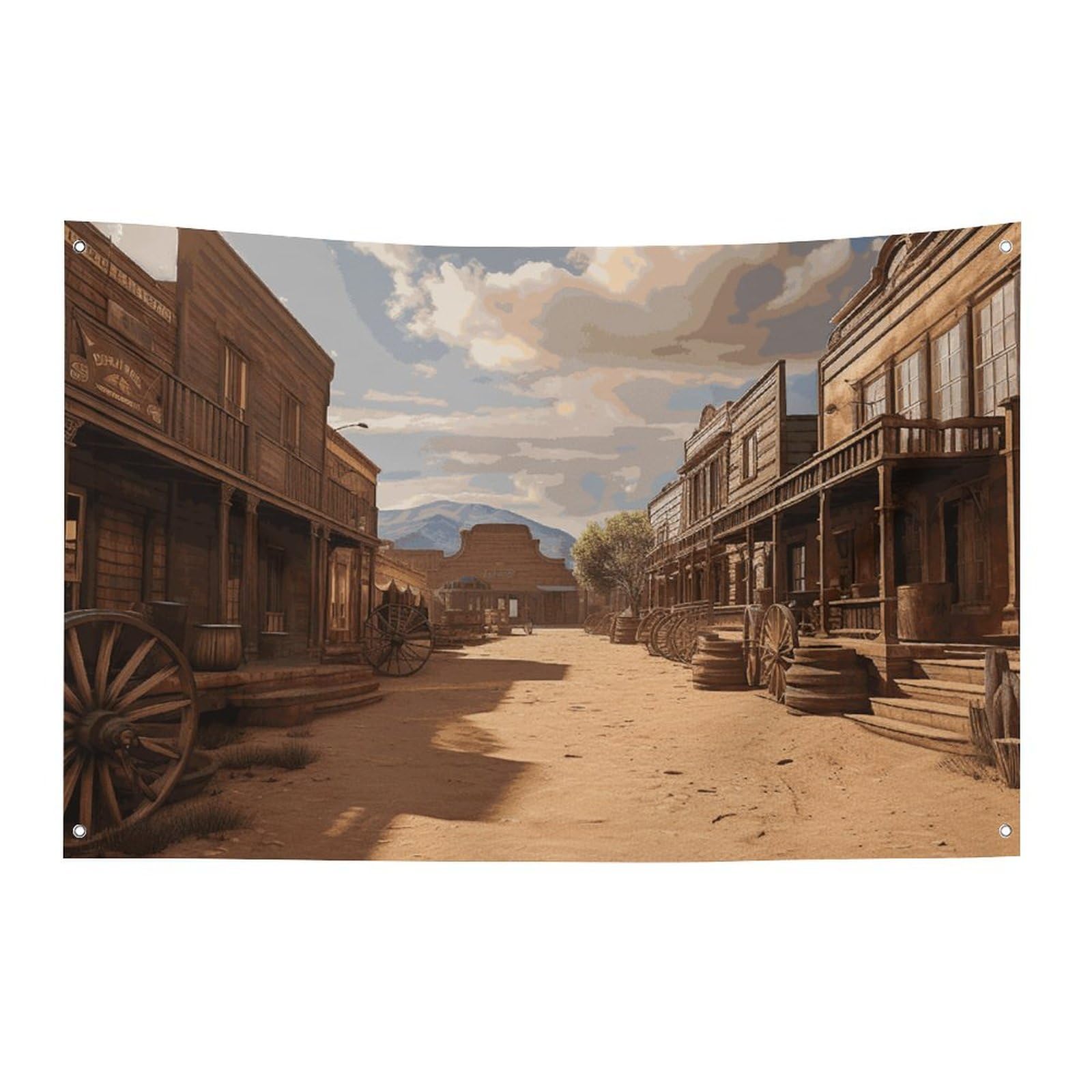 Drapeau de ville de cowboy durable en polyester de qualité avec 4 œillets - 8