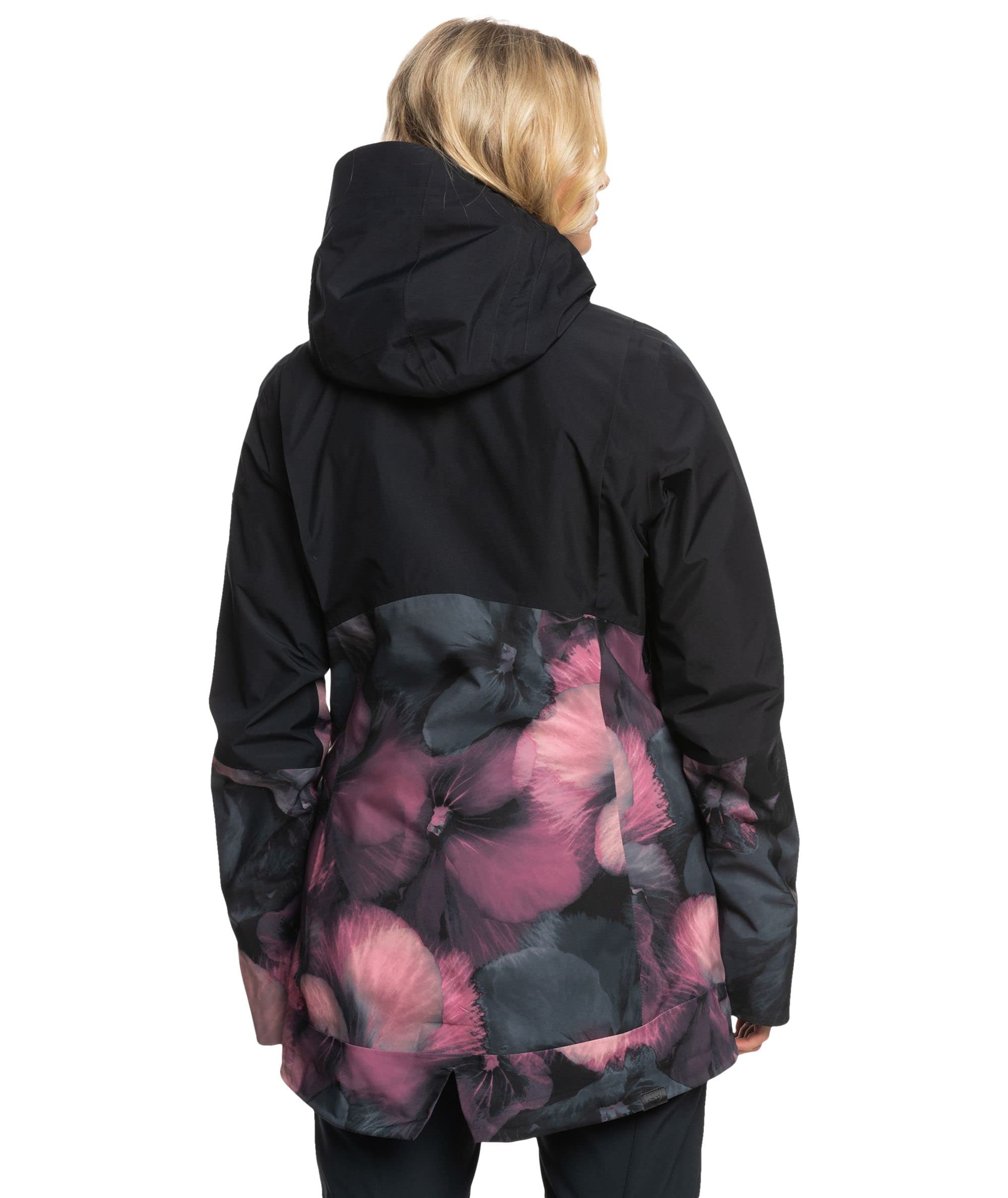 Roxy Women's Gore-Tex Glade Snow Jacket, X-Small, True Black Pansy Pansy