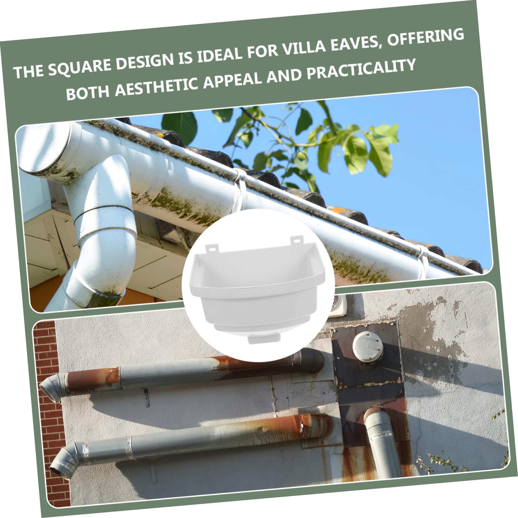 SOLUSTRE Canalón De PVC Desviador para Cobertizo Filtro De Agua Adaptador De Drenaje Instalación Rápida