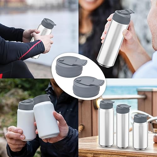 Miniatura 7 de Cosmos 2 tapas de silicona para latas de refrescos, protector reutilizable antiderrames para latas de refrescos, cerveza, jugo, se adapta a latas