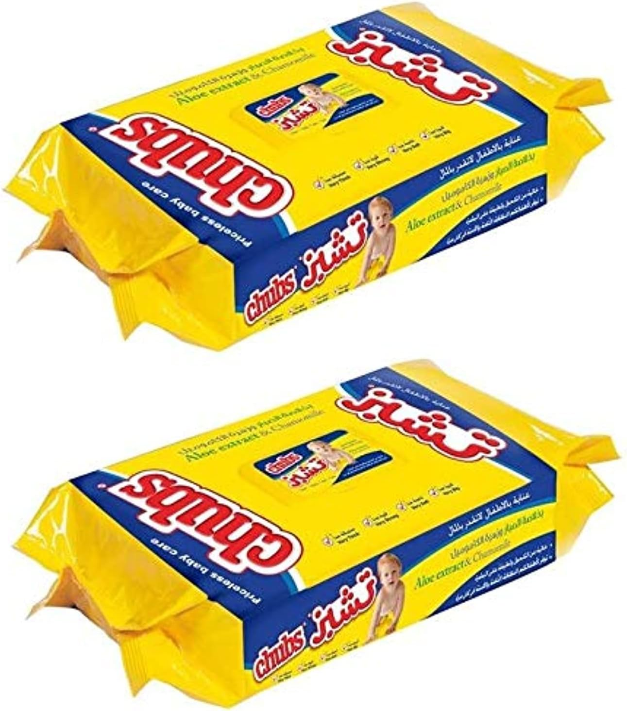 CHUBSBaby Wipes Aloe Extract, 2 X 40 sheets