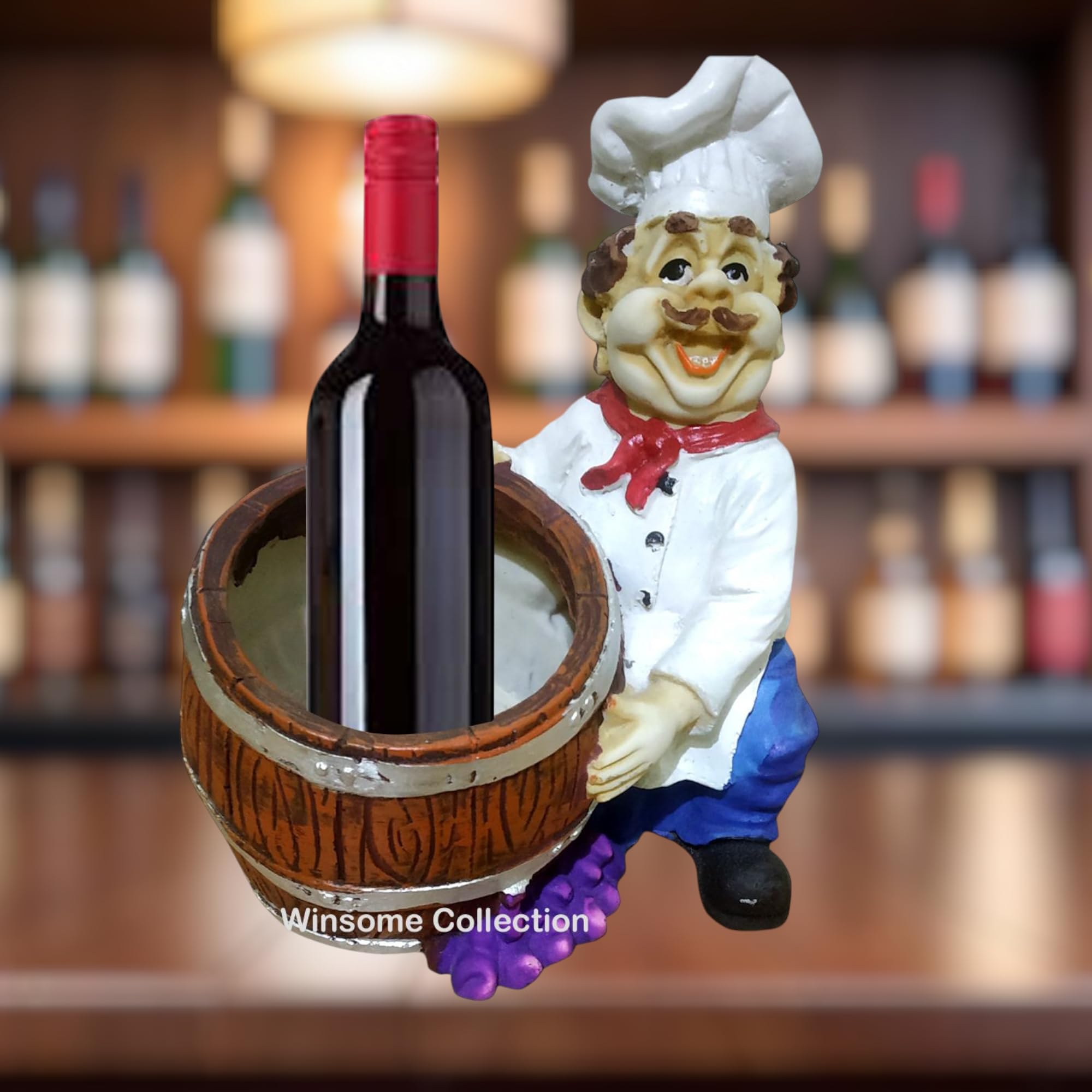 Wine Holder Glass Bottle Holder Statue Sculpture for Home Bar Restaurant Hotel Decor Multicolor Polyresin Pack of 1-image-47