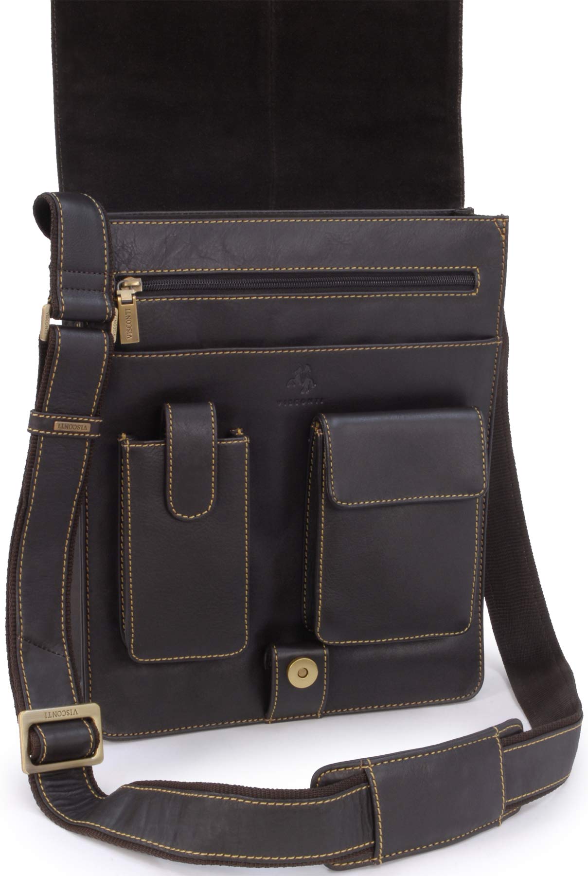 VISCONTI - Borsa a Spalla in Pelle - Messenger Bag e Ufficio Uomo - Borsa a Tracolla Media da Lavoro - 18410 Jasper