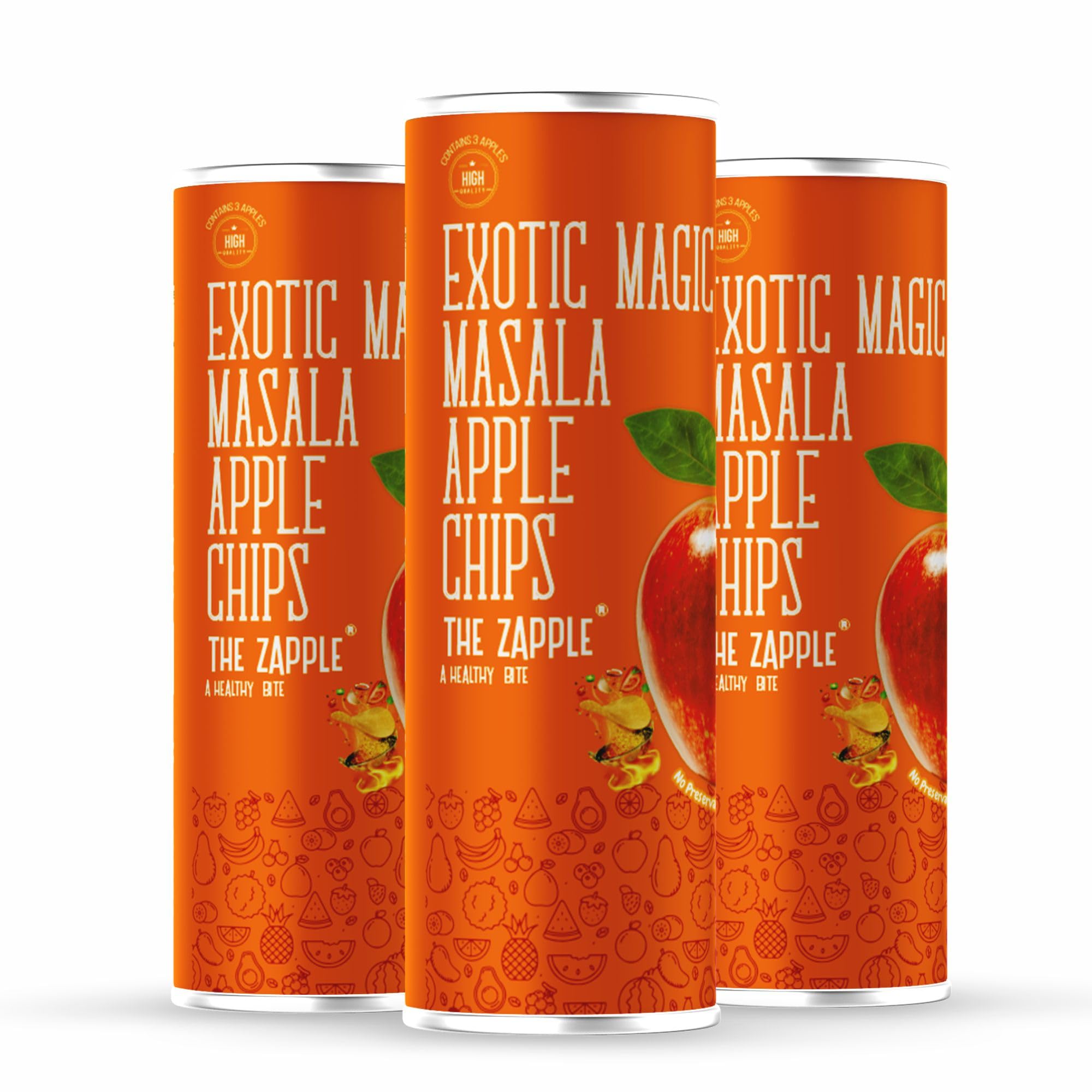 The Zapple Exotic Dried Apple Fruit Chips - Magic Masala Flavour