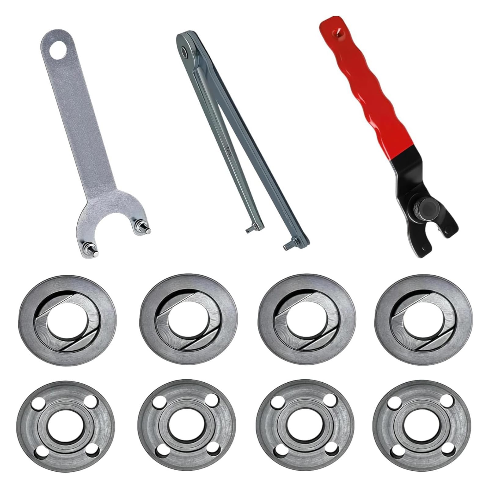 Hsioluted Disc Replacement Tool Essential Tool Set For Angles Grinder Maintenance Includes Nut And Adjustable Wrenches Angles Grinder Nut And Wrench Set For Shaft Disc Replacement Metal Construction