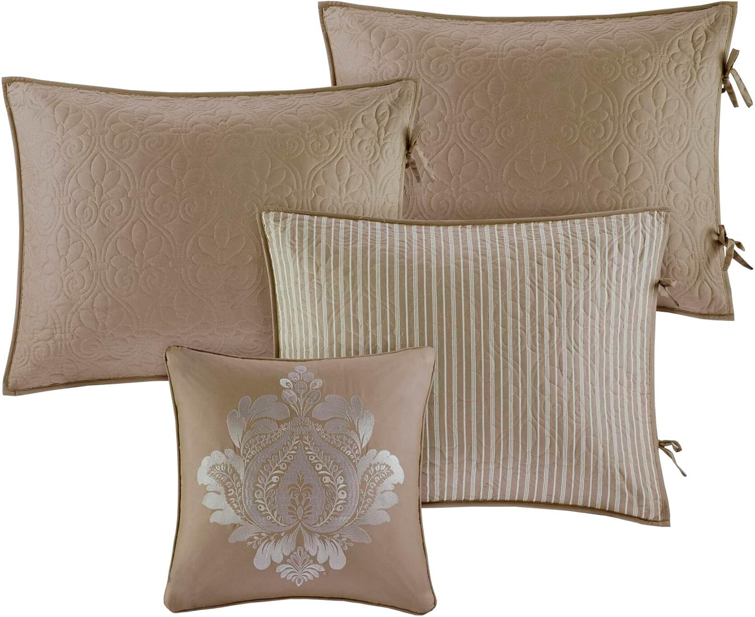 Madison Park Cotton Daybed Cover Set-Double Sided Quilting Classic Cottage Design All Season Bedding with Bedskirt, Matching Shams, Decorative Pillow, 39"x75", Quebec Khaki 6 Piece