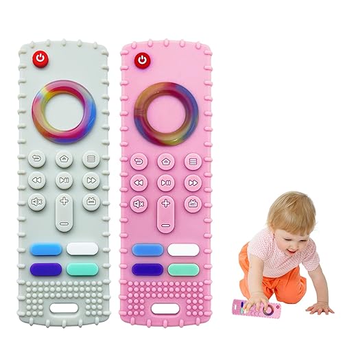 Miniatura 1 de 1 paquete de juguetes de dentición de silicona para bebés, mordedores remotos de TV para bebés de 6 a 12 a 18 meses, mordedores de silicona con