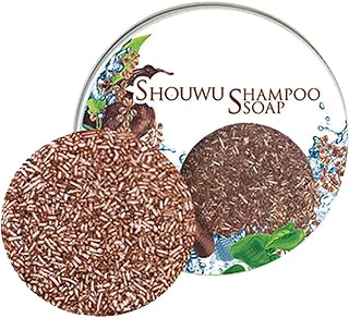 Shampoo Escurecimento | 60g Natural Orgânico Condicionador Heshouwu e Essência Reparadora - Shampoo Soap Box para manter o couro cabeludo saudável e fortalecer a purificação do couro