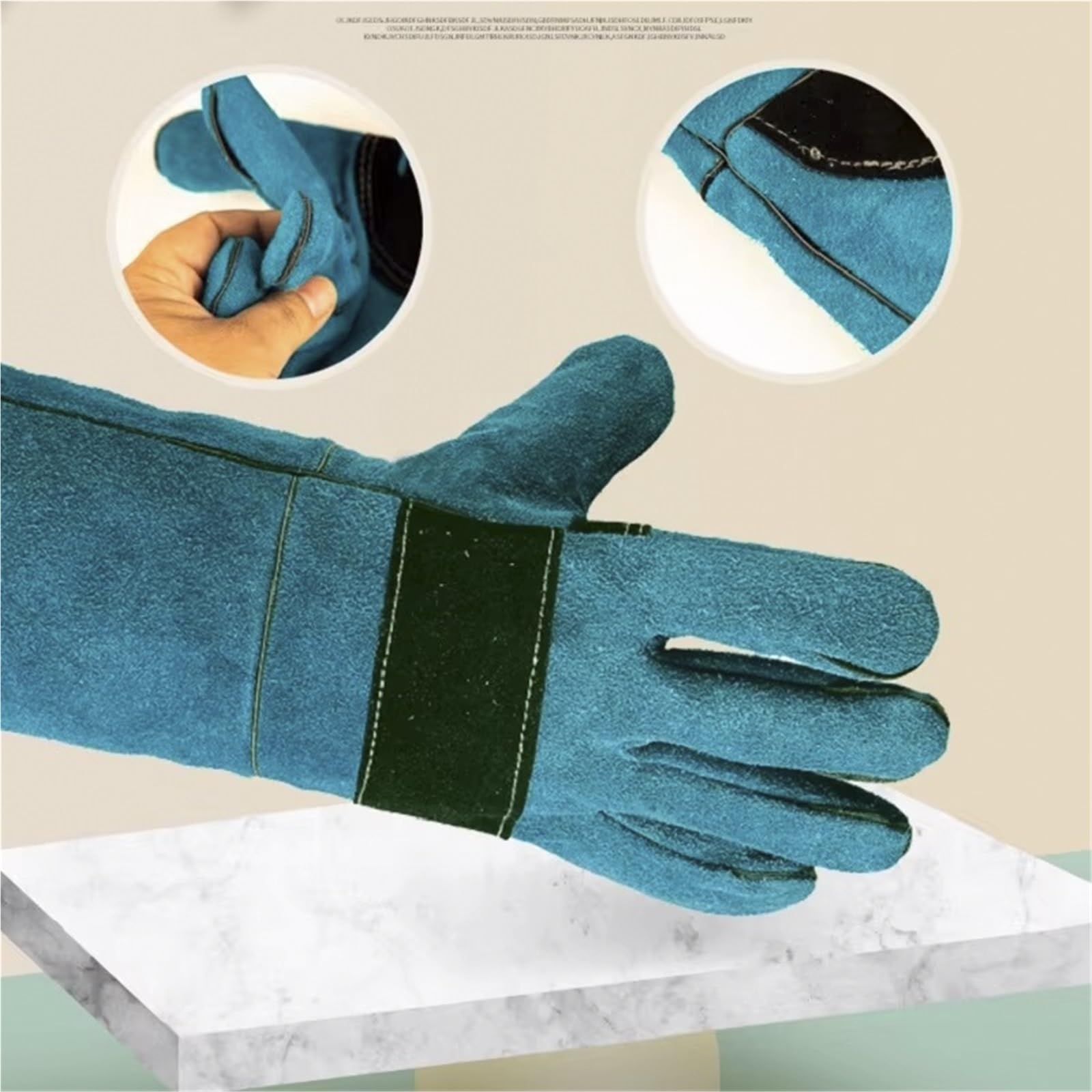 Guanti da lavoro lunghi anti-spina, guanti giardino in pelle traspirante, di protezione Guanti da Giardinaggio Donna(Color1-60cm)