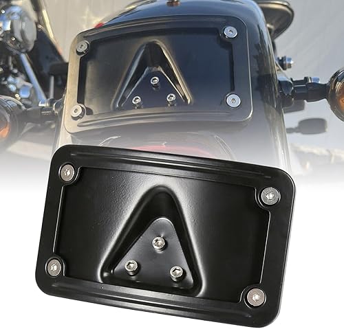 3148 - Soporte de placa de acero con marco para Harley Davidson, color negro
