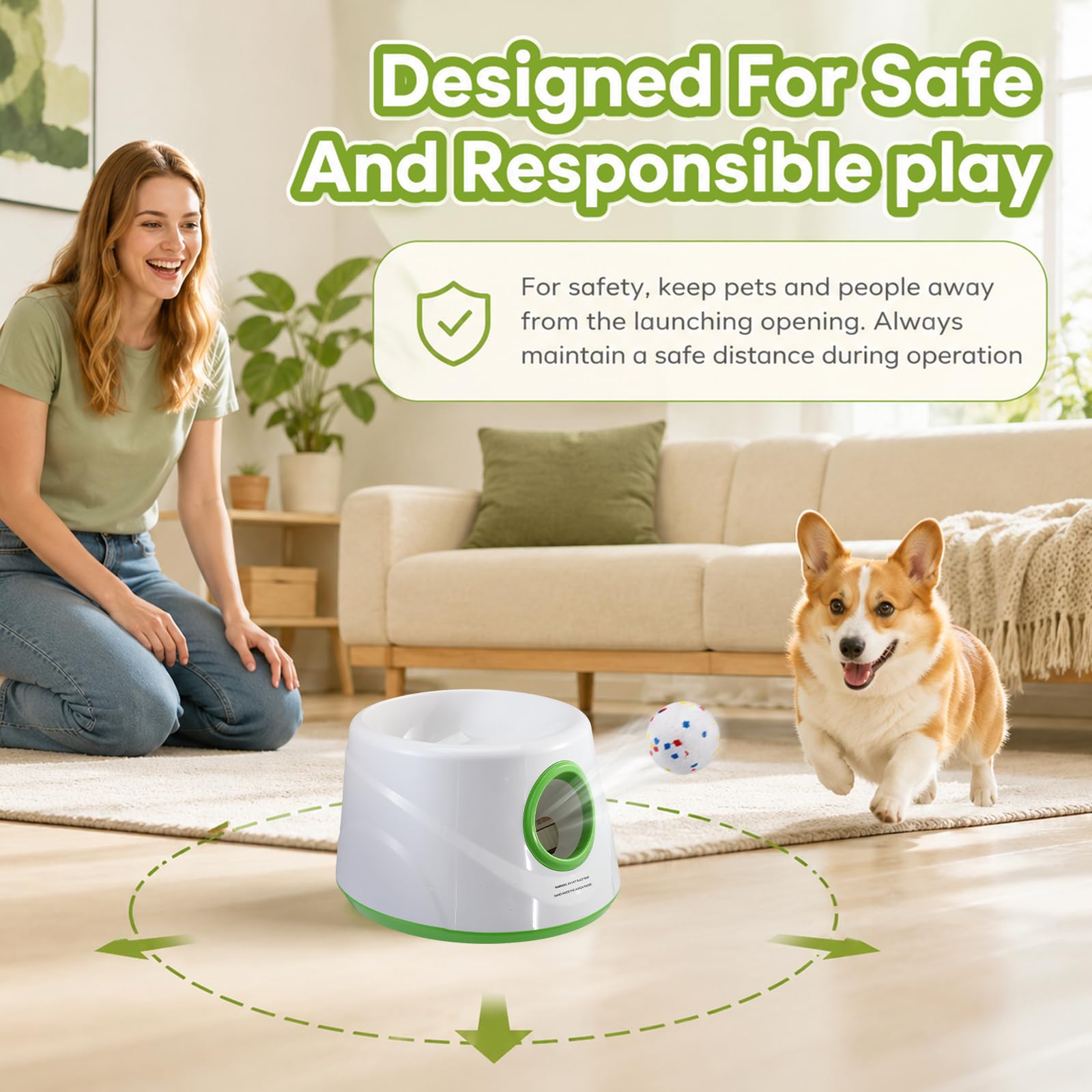 Máquina para lanzar pelotas de perro con 9 pelotas de tenis E-TPU | Juguete interactivo eléctrico para perros pequeños, lanzador de pelotas para perros, tenis, máquina para interior y exterior