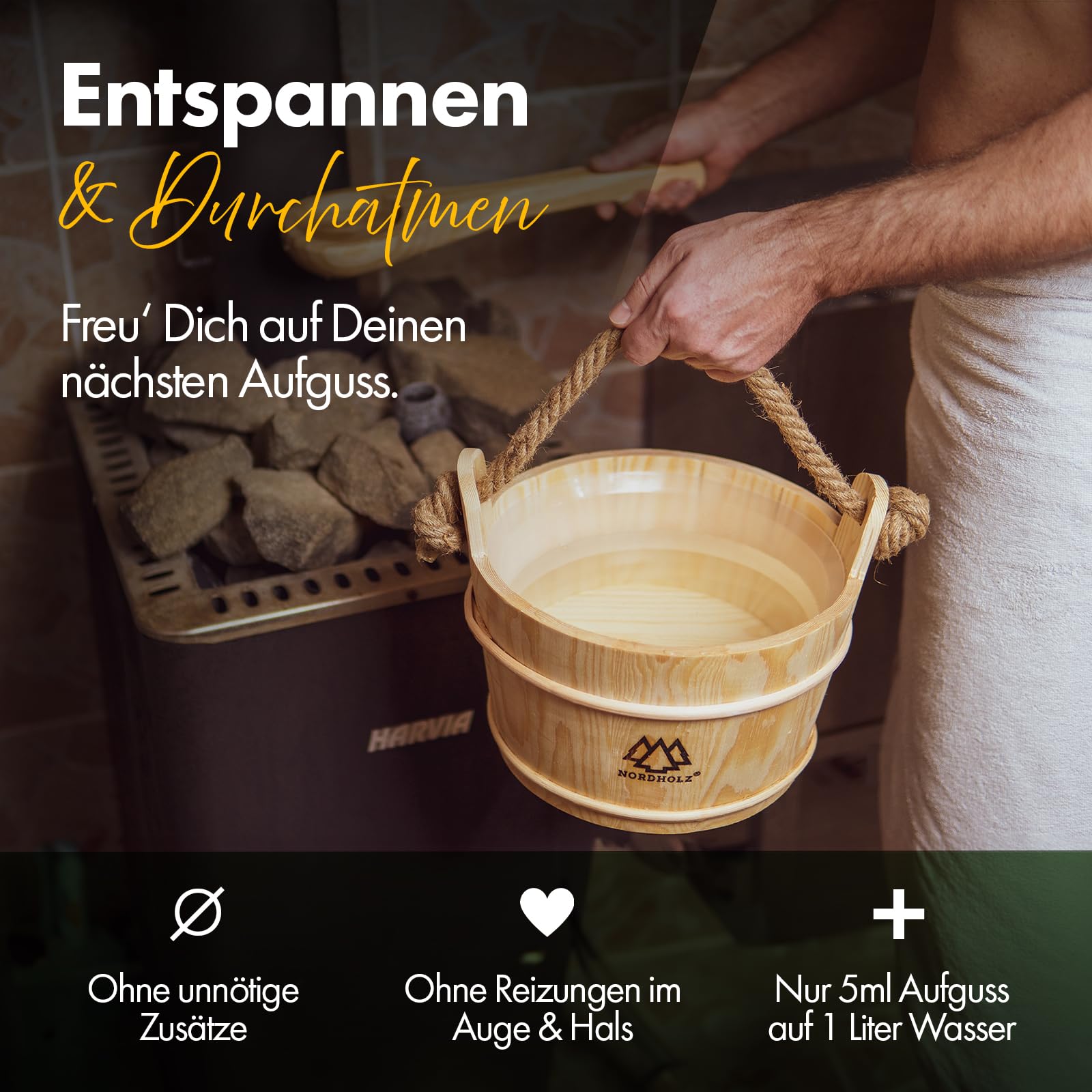 NORDHOLZ® Saunaaufguss Discovery Box 24x15ml Naturreine Ätherische Öle Sauna Aufgussmittel