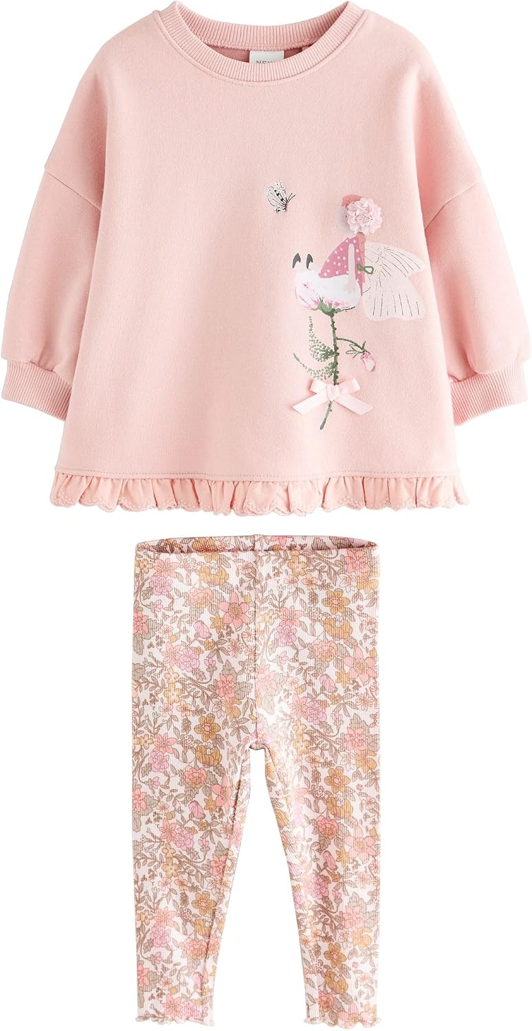 NEXT Girls Frill Hem Sweatshirt & Leggings Set