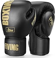 FIVING Boxing Gloves Men Women MMA Muay Thai Kickboxing Training - PU Leather Breathable Wrist Support 6-16oz
