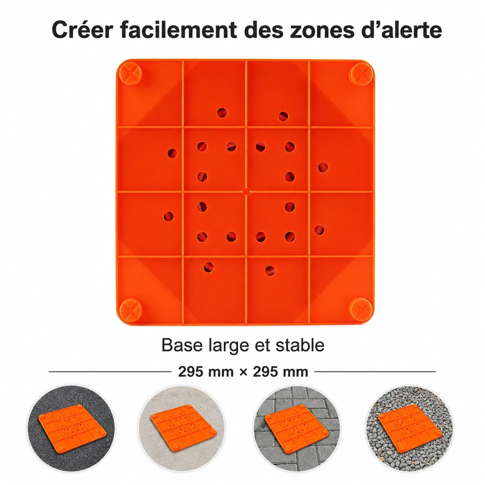 4 pièces cônes de signalisation Pliables avec collerette réfléchissante et Sac de Transport, pour Parking et contrôle de Circulation