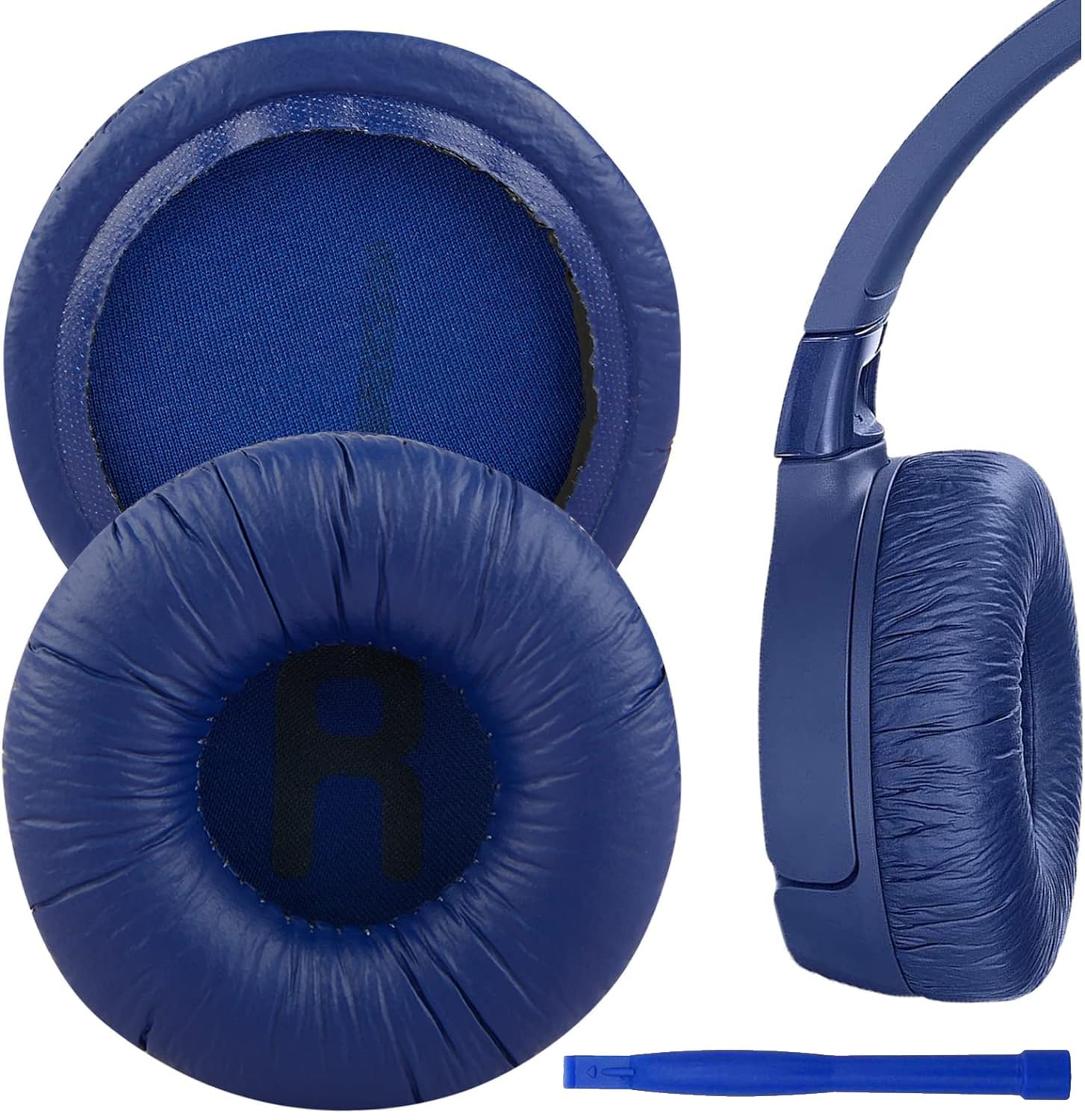 Earpad Cushion Compatible with JBL C300SI, T250SI, T450, T460BT, T600, T500BT, 520BT Headphones, Frog Leather & Soft Memory Foam 70mm Ear Pads Cushions (Blue)